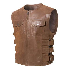 Veste Cuir Sans Manche