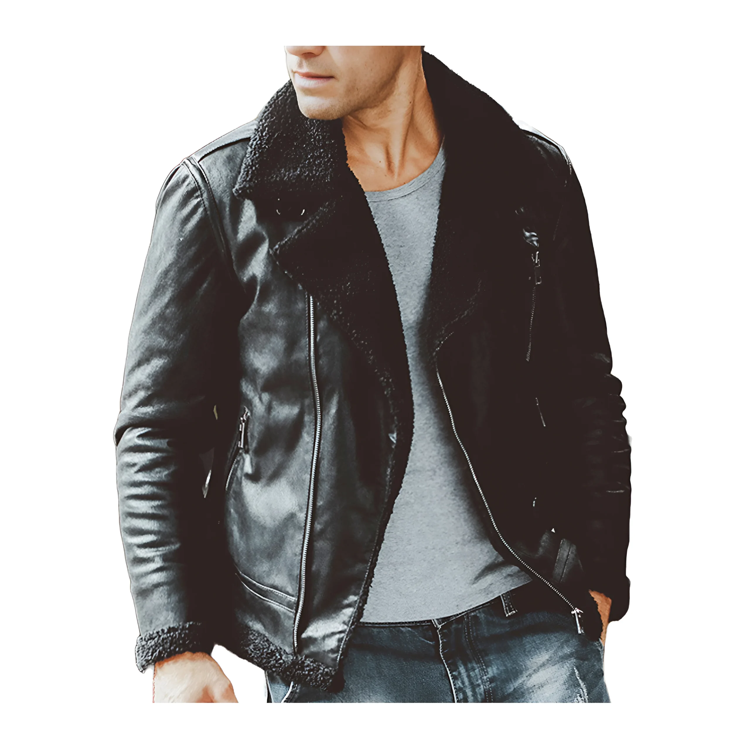 Veste Col Fourrure Homme – Image 6