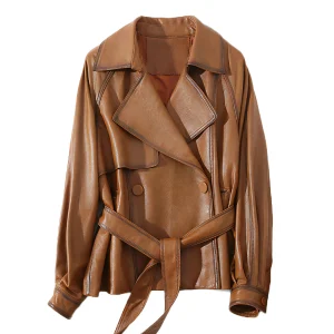Veste Longue Cuir Femme