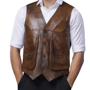 Veste Sans Manche Cuir Homme
