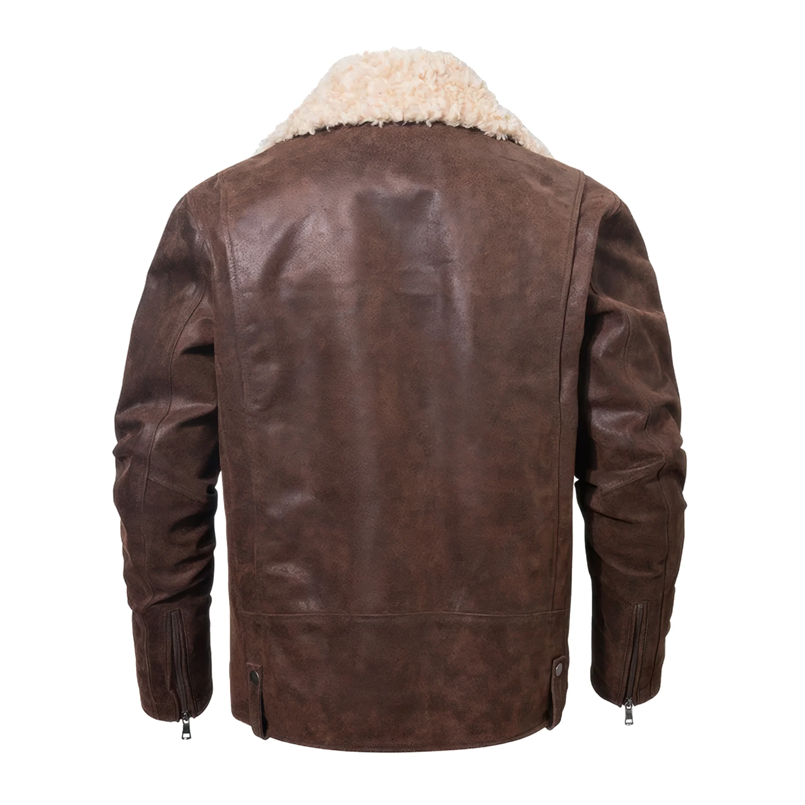 Veste Aviateur Cuir Marron Homme – Image 2