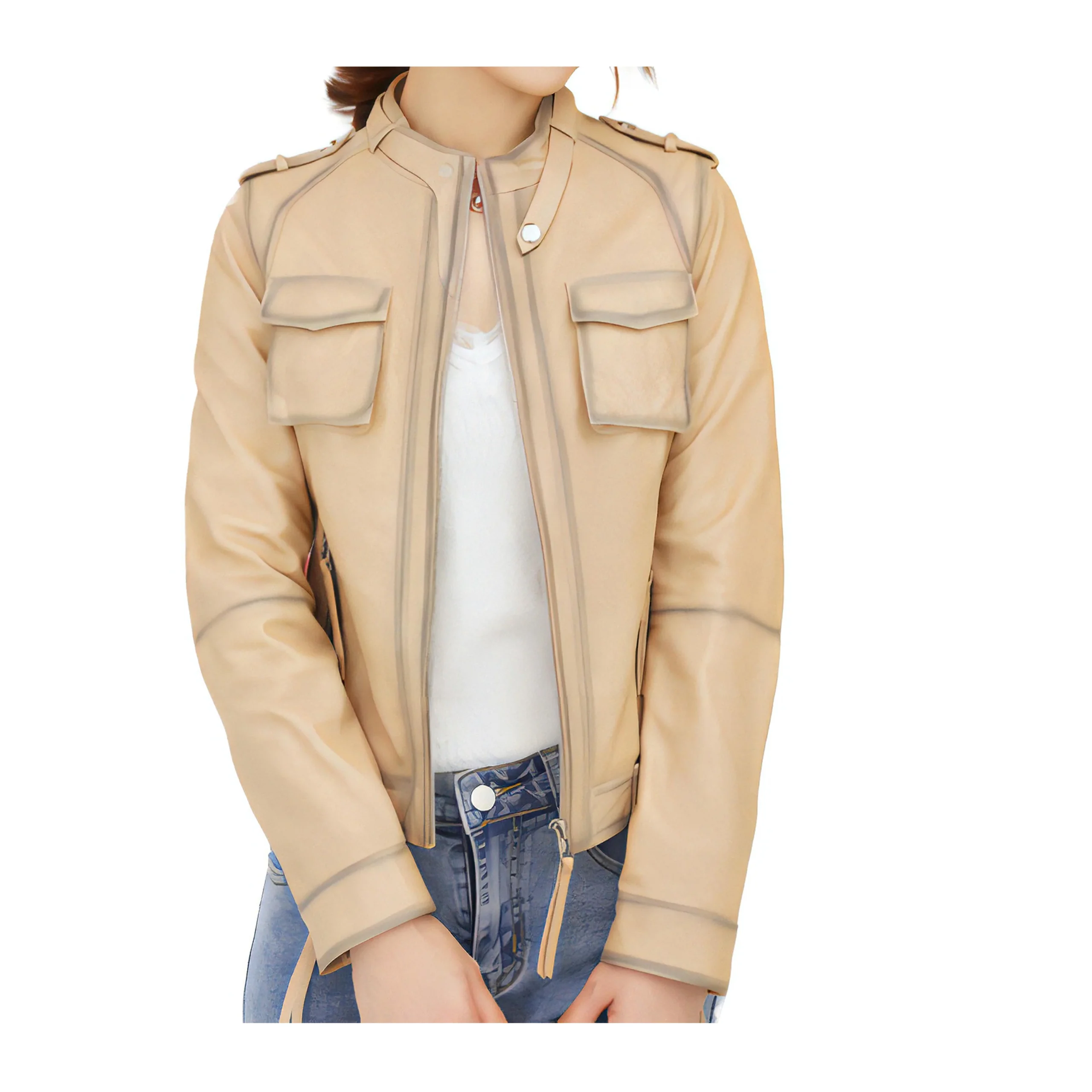 Veste Cuir Mouton Femme – Image 3