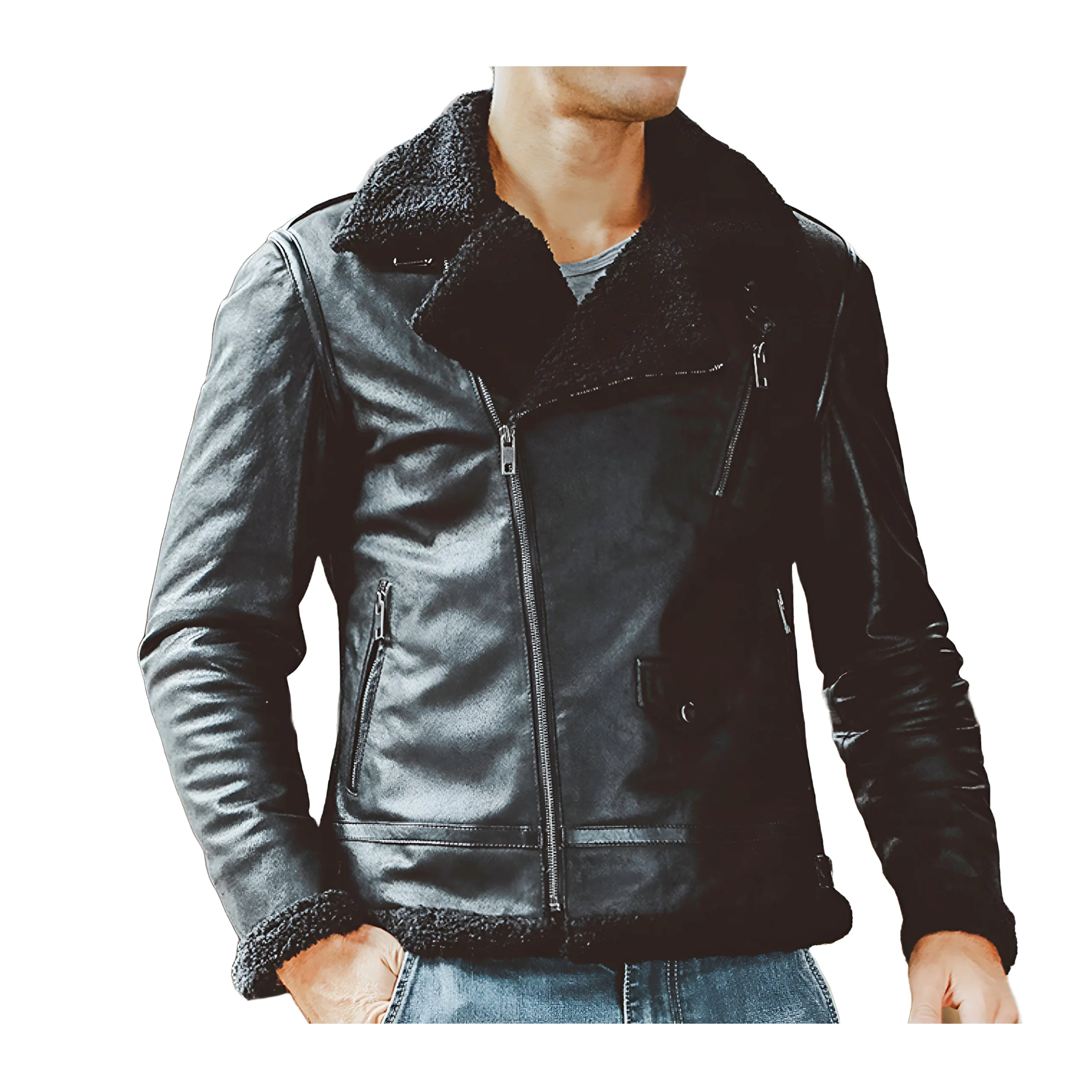 Veste Col Fourrure Homme – Image 7
