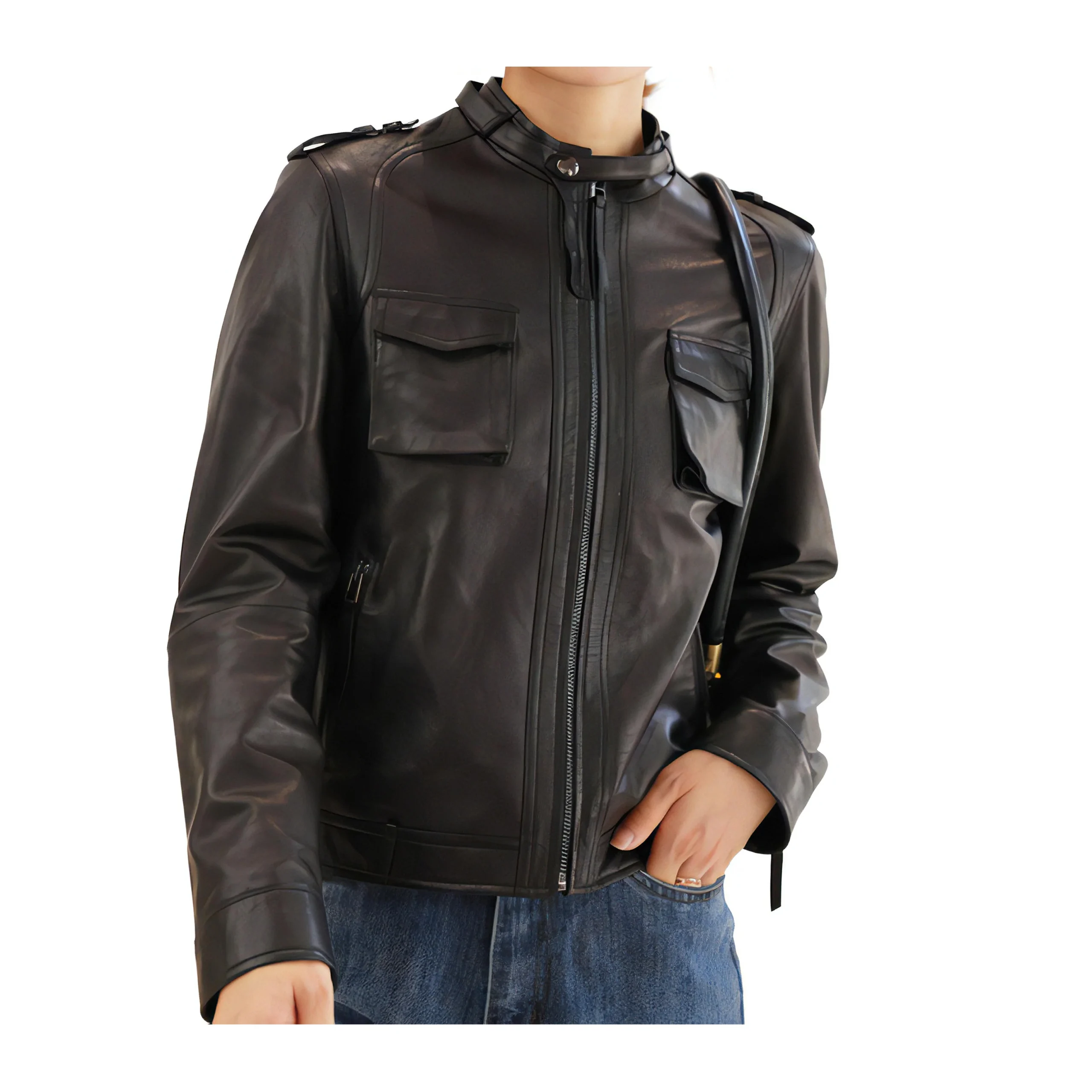 Veste Cuir Mouton Femme – Image 6